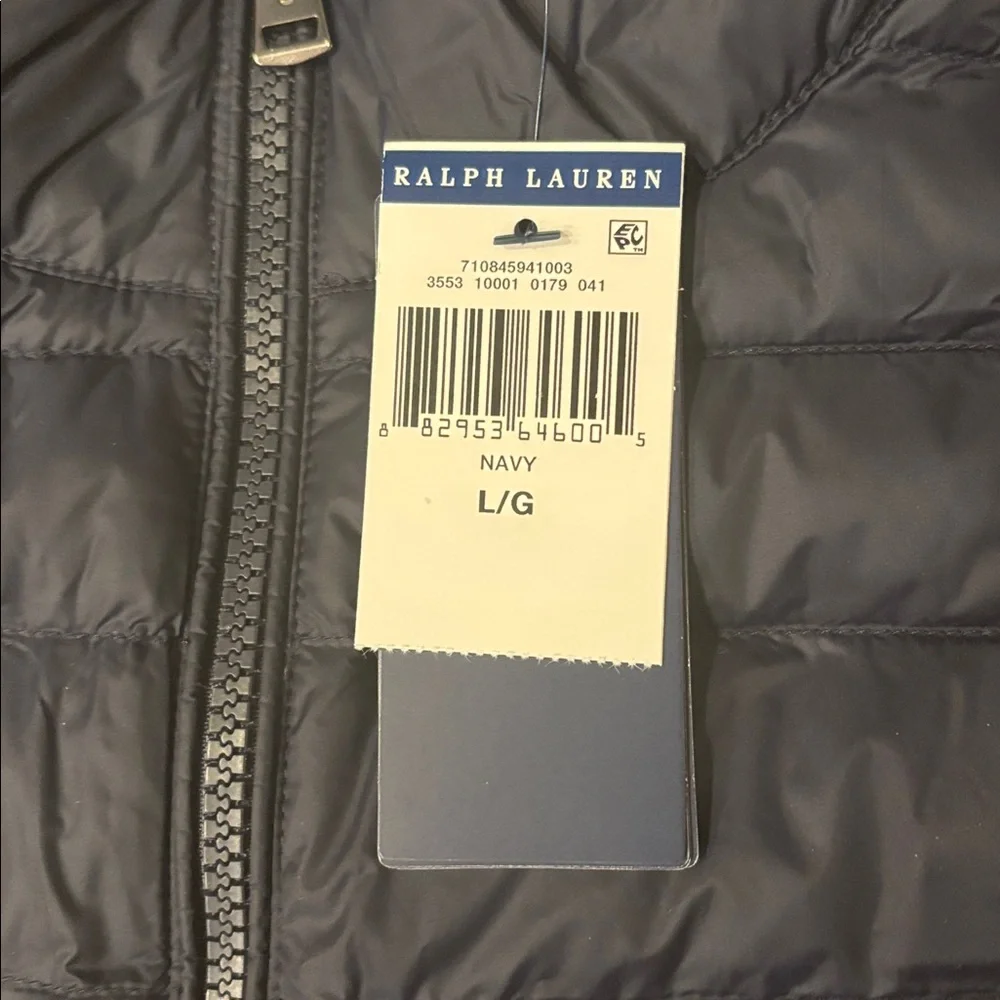 Polo Ralph Lauren Down Navy Packable Water Repellent Vest